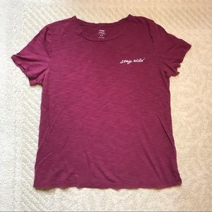 Maroon Red Old Navy Relaxed Fit Tee Shirt